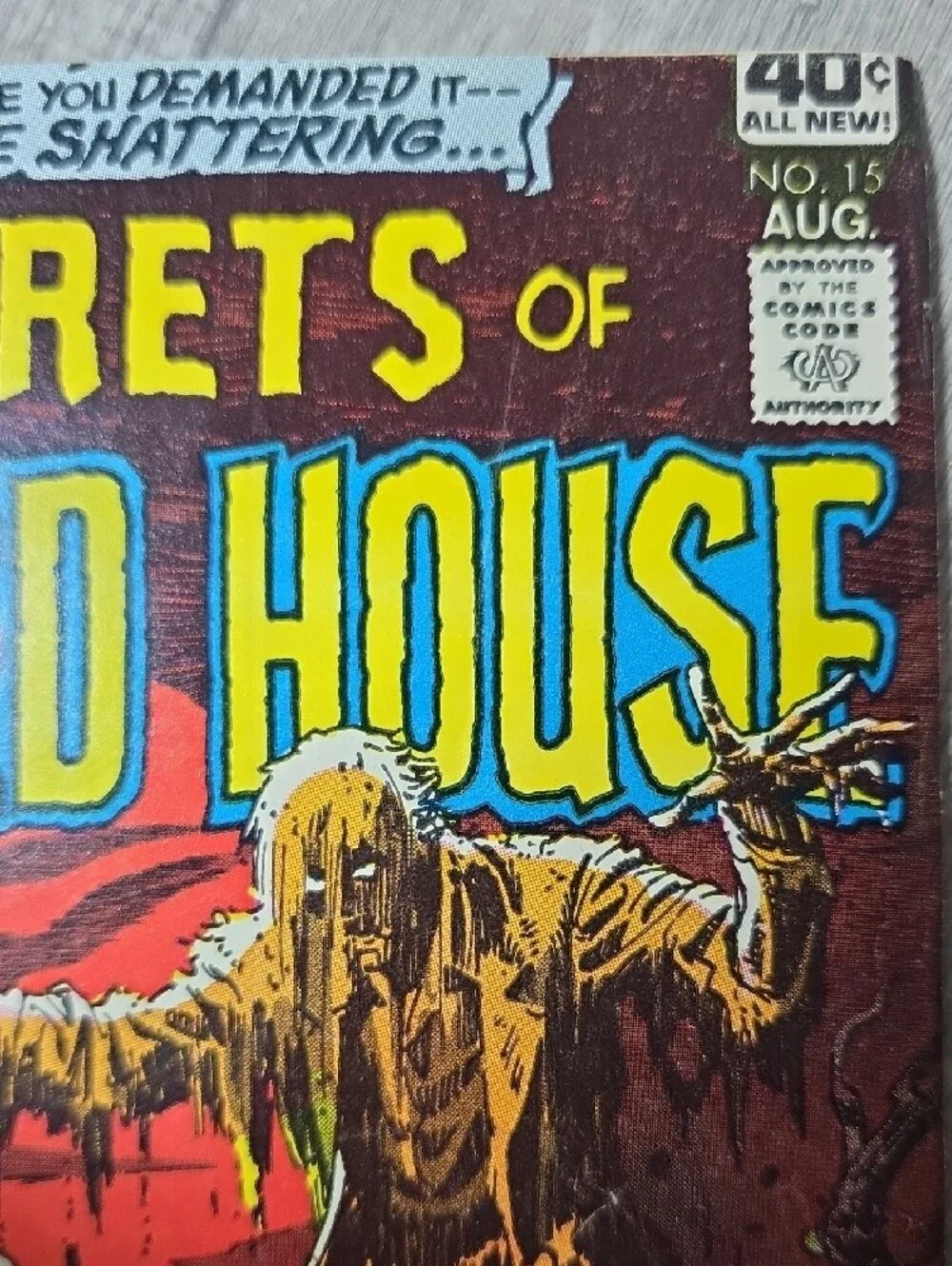 DC Secrets of Haunted House Comic Cover - Yellow, Blue, Red, Brown